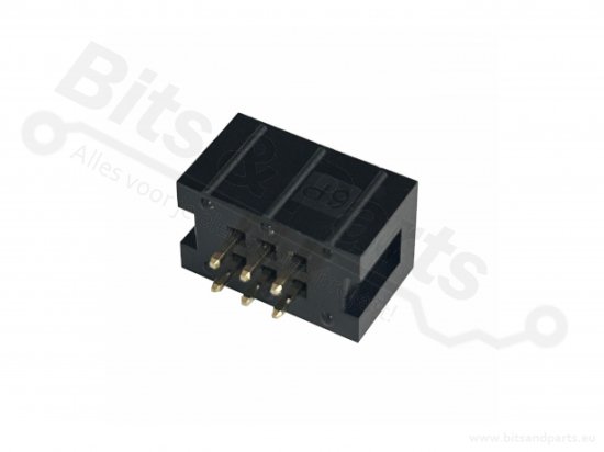 Box header Molex 6-pin male gouden pins (2x3p)